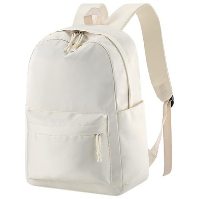 Cream White Cute Preppy Backpack Waterproof Nylon Bookbag for School Students