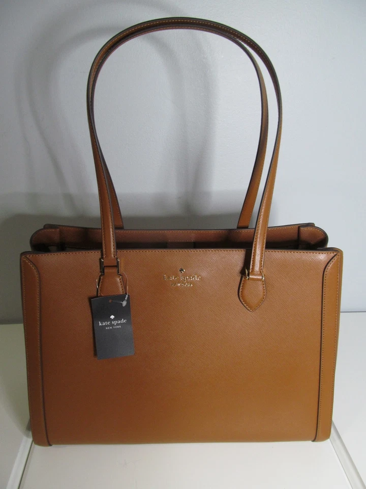 Bolso de Viaje Kate Spade 13" Laptop Hombro-Saffiano Sillín Cuero Tostado-$499. Nuevo con etiquetas Foto 3 de 4