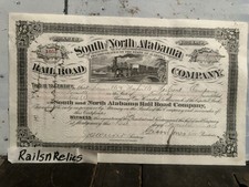 South & North Alabama Railroad Company Stock Certificate 1913 To L&N RR