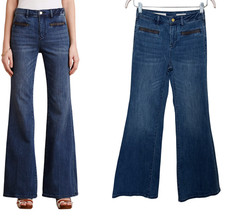 Anthropologie Pilcro Stet Flare Jeans Wide Leg High Rise Trim Pocket Womens 26
