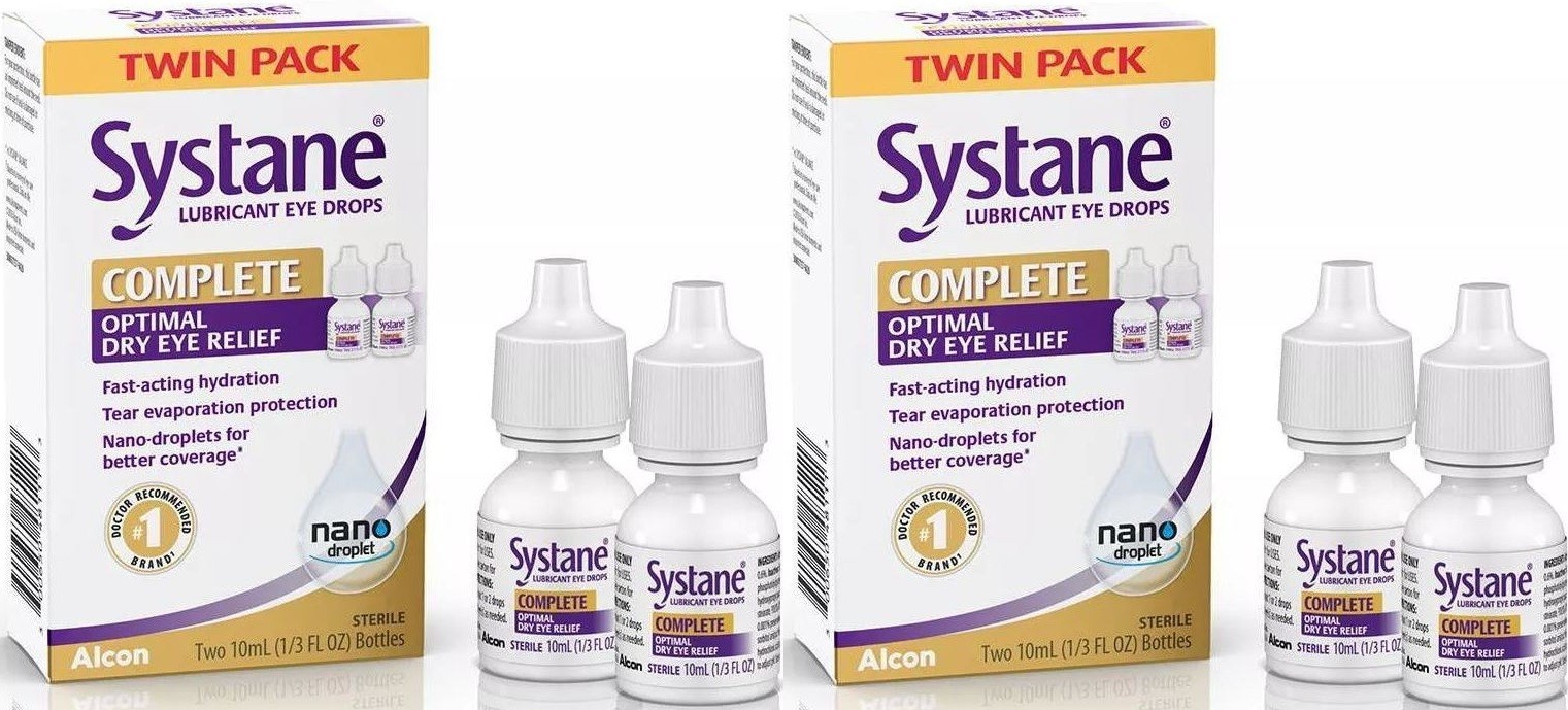 2 X ALCON SYSTANE - COMPLETE - TWIN PACK - 4 X 10ML BOTTLES 