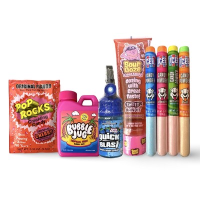 Sour Candy Full Size Sampler 8 Pack  | Sour Ooze, Quick Blast, Bubble Jug, Pop R