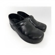 Dansko Black Leather Women's Clogs - Size 40 9.5 Professional Work Footwear