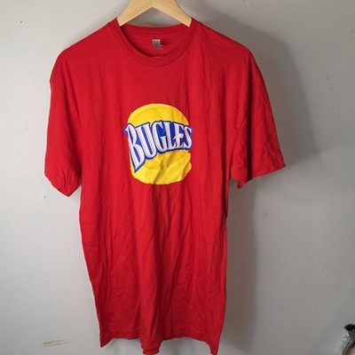 American Apparel The 50/50 Shirt Bugles Logo Graphic Red T-Shirt XL SS