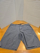 Hang Ten Men's Size 36 Board Shorts Slate Striped Surf Swimwear Embroidered 