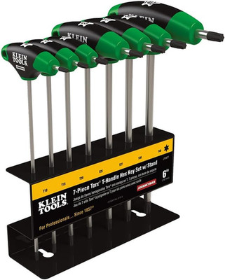 JTH67T Hex Key Set, TORX T-Handle Hex Key Allen Wrench Set with 6-Inch Blades, S