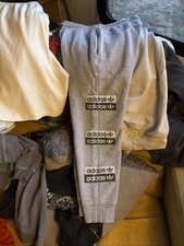 RARE Vintage Adidas Sweatpants Mens S Woman s M Grey Joggers Relaxed 90s Y2K