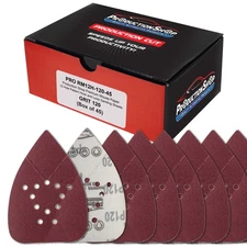 120 Grit 12-Hole Mouse Detail Sander Sandpapers, Box of 45 - Hook & Loop