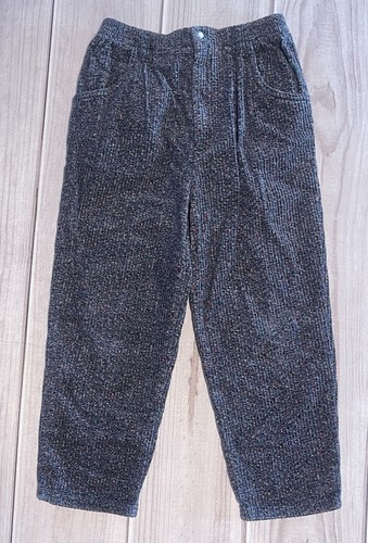 Vintage Gymboree 90s Corduroy Pleat Front Pants XXL Rainbow Tag Gray Heathering - Picture 1 of 8