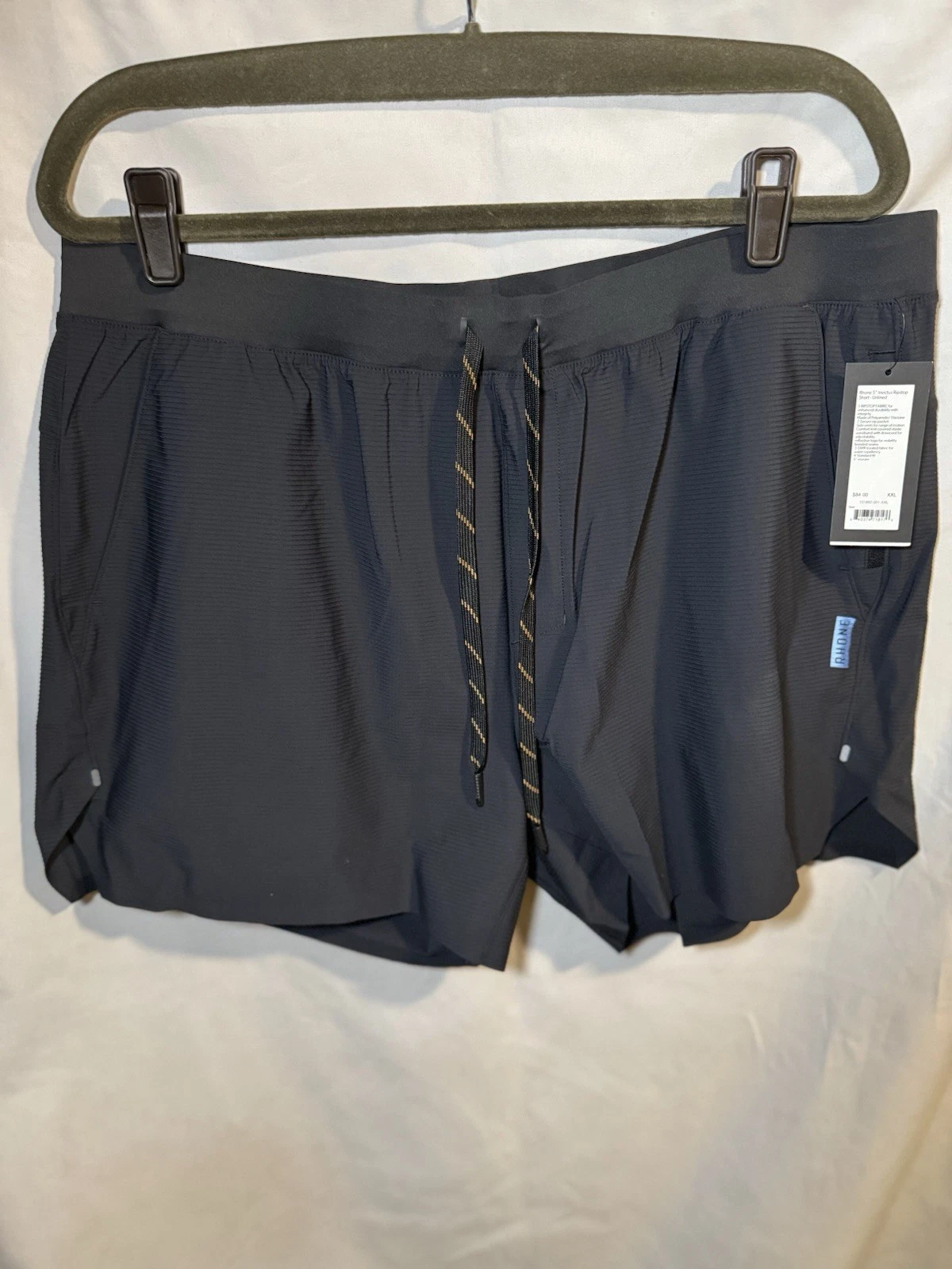 Rhone Mens Invictus Short 5” Black Durable Comfort Water Repellant XXL