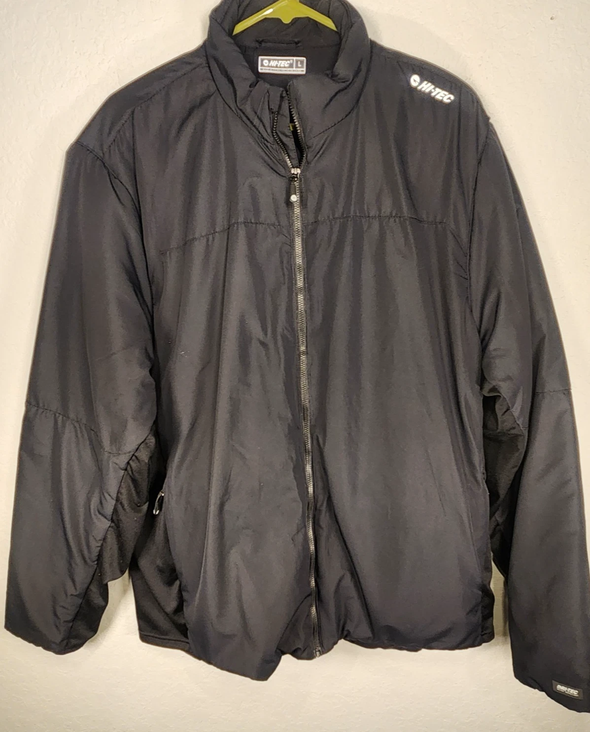 Hi-Tec Men’s Large Black Dri-Tec Full Zip Jacket Water-Resistant Outdoor Hiking