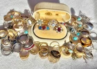 Vintage Costume Ring Estate Jewelry Lot - Avon Wear Repair Craft - 51 Rings