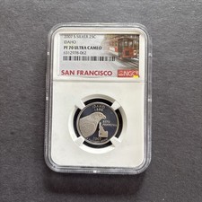 NGC PF70 SILVER IDAHO STATE QUARTER ULTRA CAMEO W/TROLLEY LABEL