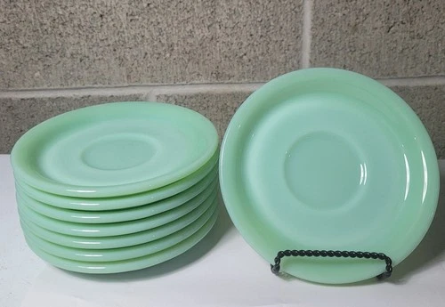 8 Fire King Jadeite Restaurant Ware Saucers