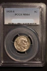 1935 S Buffalo Nickel Indian nickle 5c Coin Tough This Nice GEM UNC BU PCGS MS64