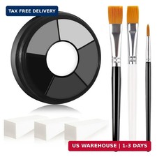 BOBISUKA Grey Cream Face  Body Paint Palette Kit with 3 Brushes 3 Sponges, High