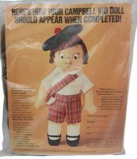 Vintage 1980 CAMPBELL'S Soup Boy Kid Doll Kit Unopened Sealed Sewing Needlepoint