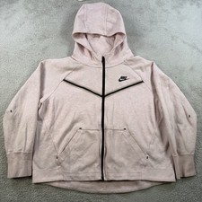 Nike Tech Fleece Hoodie Girls XL Plus Pink Full Zip Pocket Jacket Youth