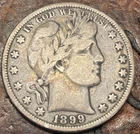 1899 Barber Half Dollar USA 🇺🇸 Historic Silver Coin 🪙