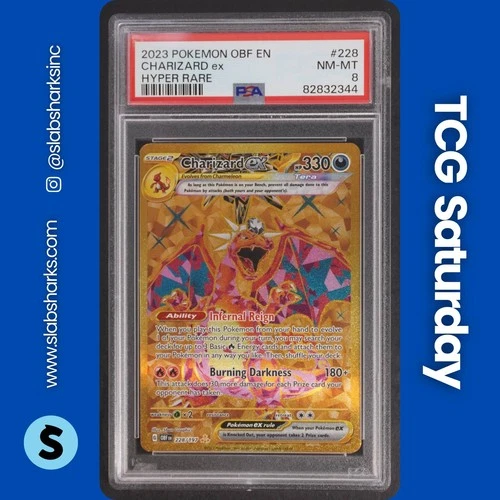 2023 POKEMON SV OBSIDIAN FLAMES - OBF EN #228/197 CHARIZARD EX SECRET RARE PSA 8