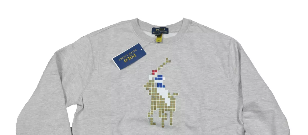 Polo Ralph Lauren Grey Heather Pixel Pony Player Graphic Pullover |