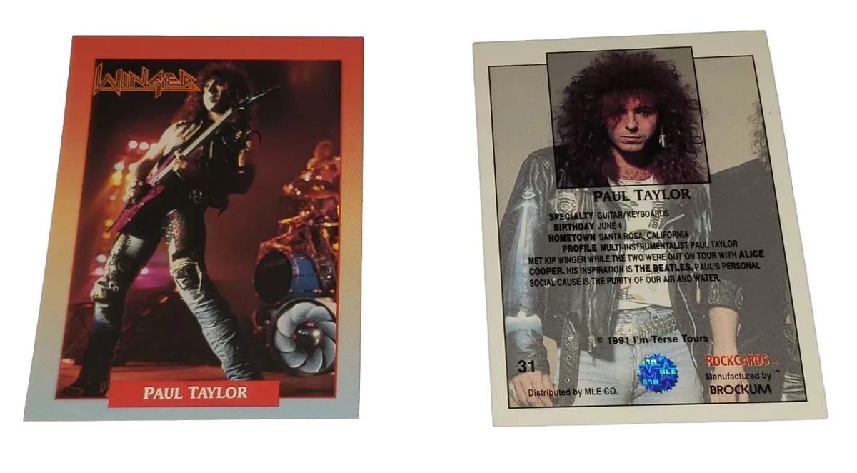 1991 Brockum RockCards #31 Paul Taylor Winger Rock Hair Metal Band