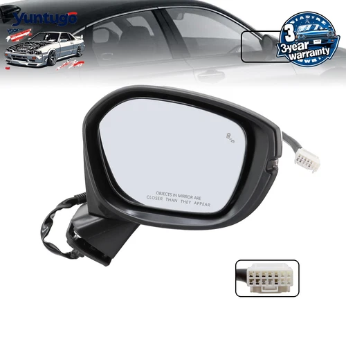 Passenger Side Mirror with Heated BSM Signal 8pin For 2022-24 HONDA CIVIC