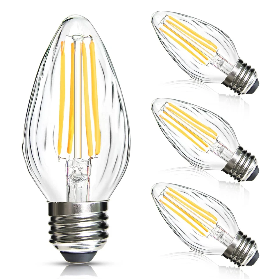BRIMAX E26 LED Bulbs Light 8W 80W Equivalent Flame Wrinkle Glass Dimmable Bulbs - Image 2 of 4