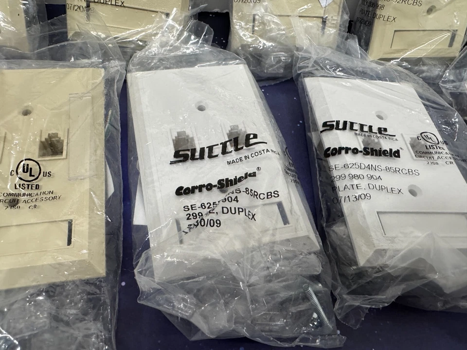 Lote de 9 tomas de pared para teléfono dúplex de 2 líneas Suttle Corro-shield RJ-11C Foto 3 de 4