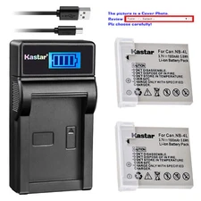 Kastar Battery LCD Charger for Canon NB-4L NB-4LH IXY Digital 40 IXY Digital 45