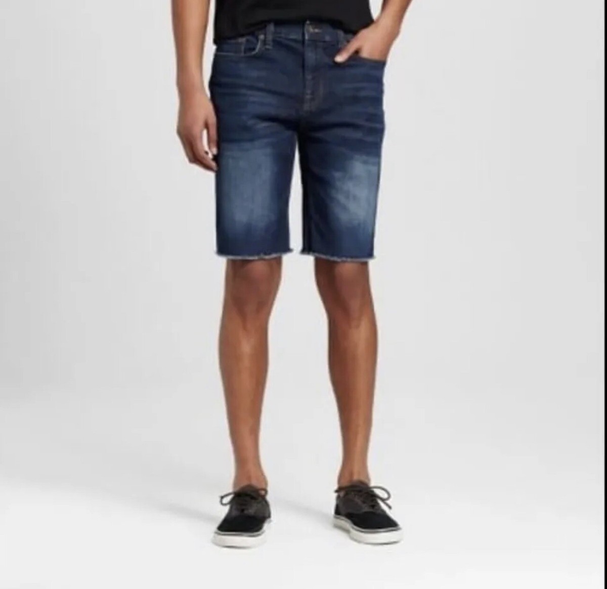 【KOOLOSET】Doyle Washed Bermuda Denim NWT 28W Mens Dark Wash Jean Shorts 28 Knit Slim Total Flex