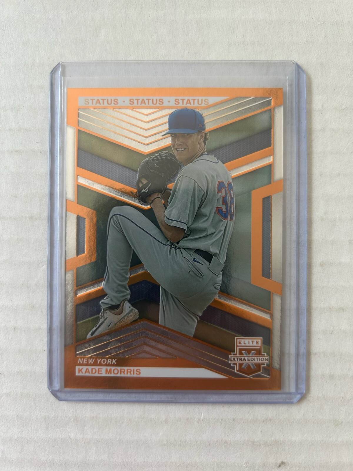 2023 Panini Elite Extra Edition Kade Morris #62 Status Orange #/275 Mets