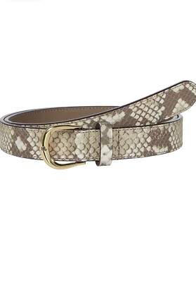 LAUREN Ralph Lauren Kenton Python Skinny Belt Size S