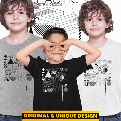 Abstract Art Modern Novelty Geometric Composition Graphic Tee Gift Male Kids - Picture 22 of 28