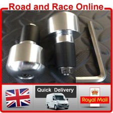 Small Silver Universal Fitting Motorcycle Bar Ends Pair Aluminium End Weights