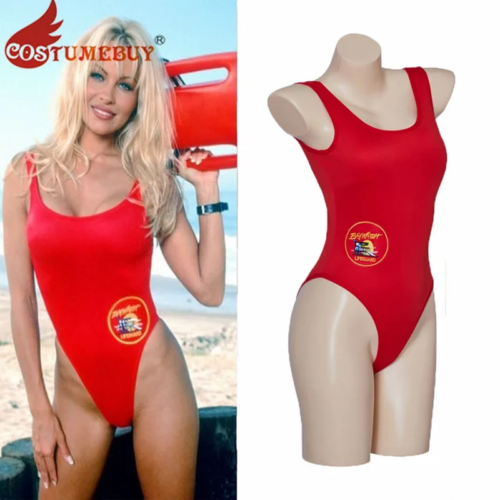 Pam and Tommy Cosplay Costume Sexy Red Jumpsuit Pamela Anderson Baywatch Costume - Picture 1 of 13