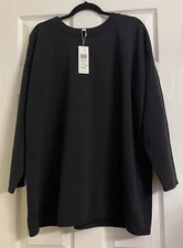 NWT $168 Eileen Fisher Organic Cotton/Hemp Crew Neck Boxy TunicLarge