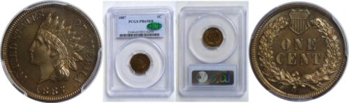 1887 1C Indian Head Cent Proof - PCGS PR-65 RB CAC