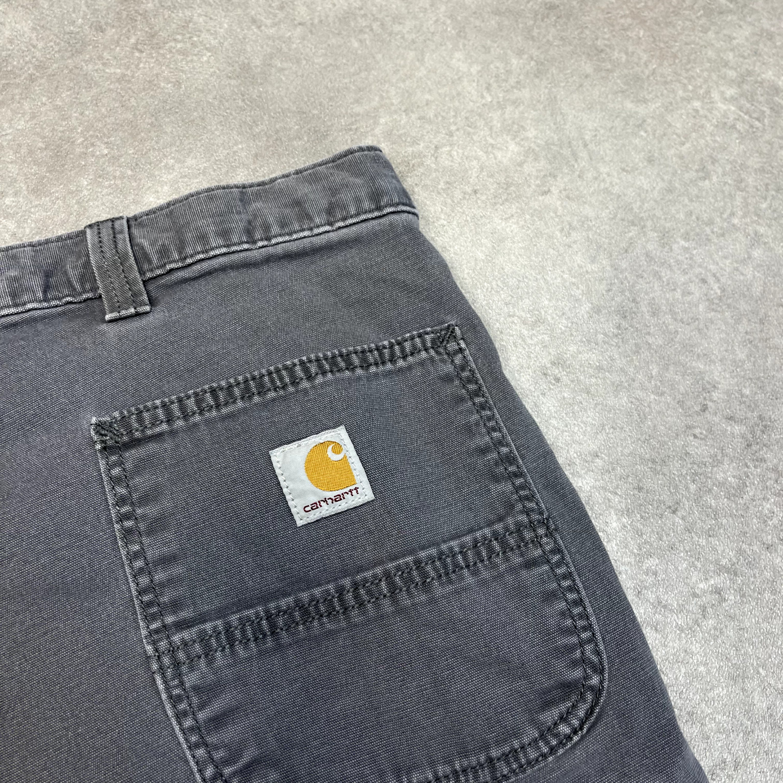 Carhartt Trousers Mens Fleece Lined Carpenter Vintage Workwear Pants Grey 42” image 8