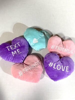 Heart Plush pillows Set Of 5 - 6  Pastel Love Valentines Day