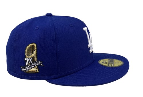 Fitted Los Angeles Dodgers Champion MLB New Era 59FIFTY blue Hat Cap - Picture 6 of 8