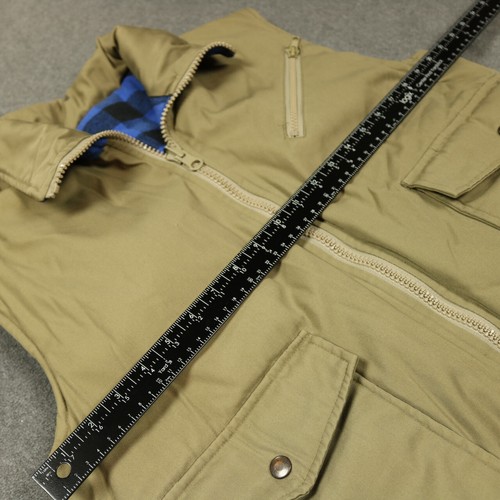 Marke Löwe gesteppt reversible Allzweckweste Reißverschluss hellbraun/taupe und blau kariert M - Bild 16 von 21