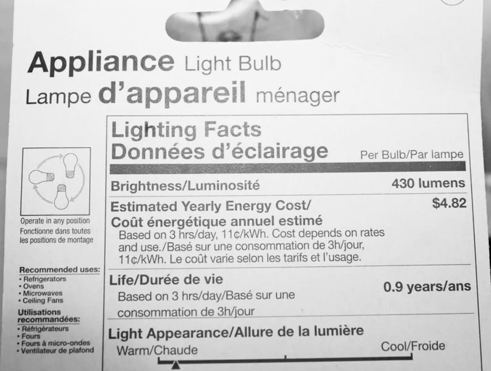 2 Pk Sylvania 40w Clear Appliance Bulbs A15 Standard Base Warm Light