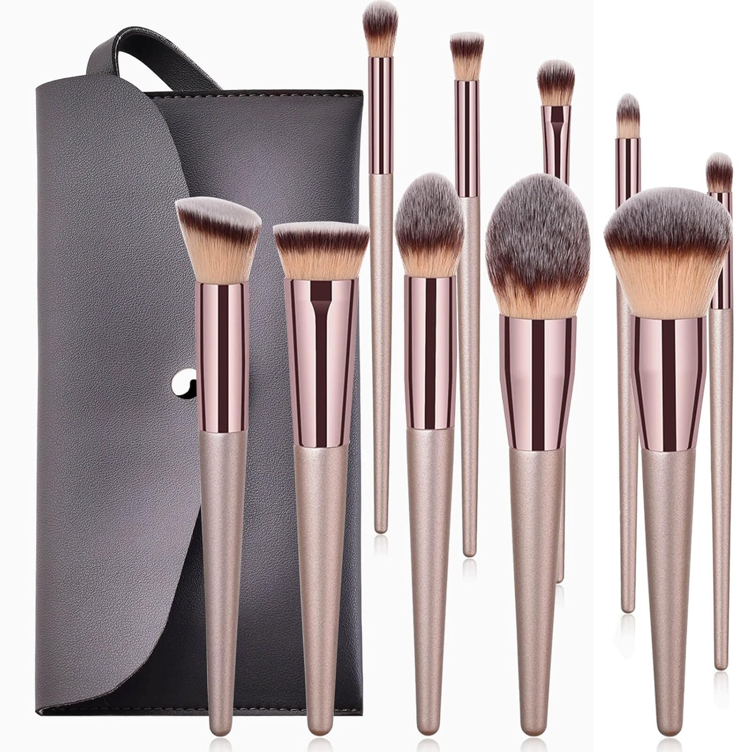 10-Piece Premium Synthetic Makeup Brush Set for Professional Beauty-image