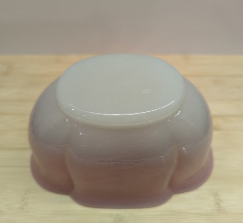 WOW! Vintage (maybe Antique) Pink PEKING GLASS Lobe Shaped Bowl Soft Pink White - Picture 19 of 19