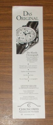 Rare Advertising Vintage CHRONOSWISS Classic Chronograph 1995