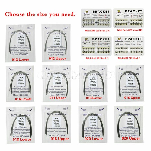 Dental Orthodontic Bracket Braces Roth/MBT 345 Hooks /Super Arch Wire Niti Round - Picture 4 of 167