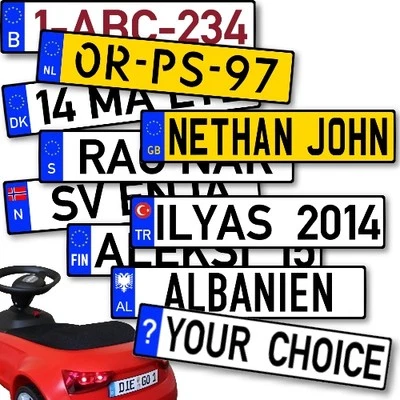 Aufkleber Nummernschild Wunschtext Bobby Go Kett B NL GB DK N S PL CH TR usw.