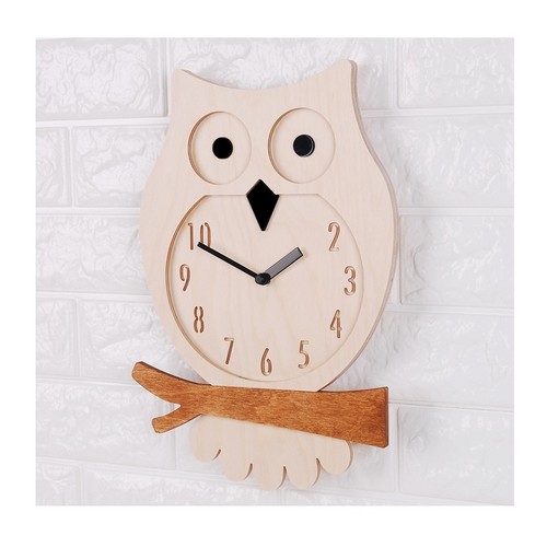 Modern Art Design Owl Wooden Wall Clock Creative Clock Home Decor Interior Gift - Picture 3 of 6