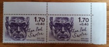 Paire de timbres France neuf n° 2357 avec variété "point sur le I de Française"